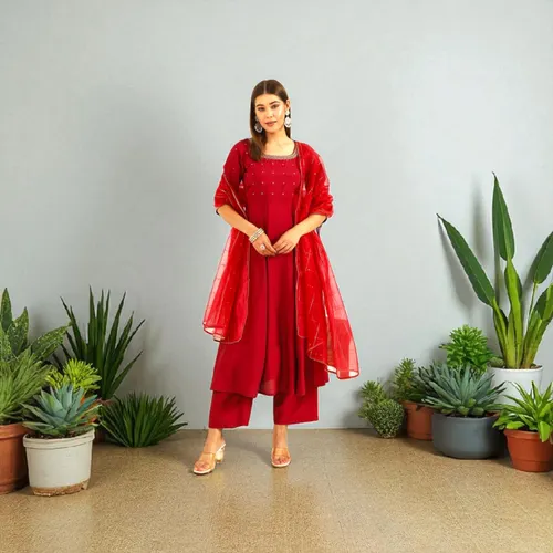Chanderi salwar suit-A02005